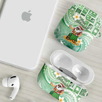 Hawaii Mele Kalikimaka AirPods Case Hula Santa Retro Style Green LT05 - Polynesian Pride