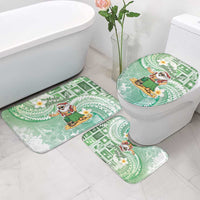 Hawaii Mele Kalikimaka Bathroom Set Hula Santa Retro Style Green - Polynesian Pride