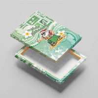 Hawaii Mele Kalikimaka Canvas Wall Art Hula Santa Retro Style Green - Polynesian Pride