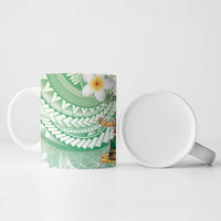 Hawaii Mele Kalikimaka Ceramic Mug Hula Santa Retro Style Green - Polynesian Pride