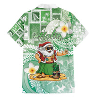 Hawaii Mele Kalikimaka Hawaiian Shirt Hula Santa Retro Style Green - Polynesian Pride