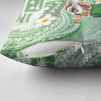 Hawaii Mele Kalikimaka Pillow Cover Hula Santa Retro Style Green - Polynesian Pride