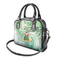 Hawaii Mele Kalikimaka Shoulder Handbag Hula Santa Retro Style Green LT05 - Polynesian Pride