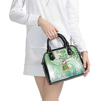 Hawaii Mele Kalikimaka Shoulder Handbag Hula Santa Retro Style Green LT05 - Polynesian Pride