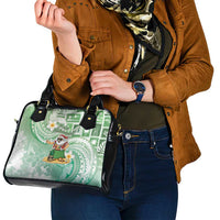 Hawaii Mele Kalikimaka Shoulder Handbag Hula Santa Retro Style Green LT05 - Polynesian Pride