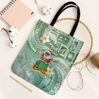 Hawaii Mele Kalikimaka Tote Bag Hula Santa Retro Style Green - Polynesian Pride