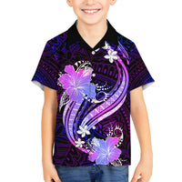 Galaxy Polynesian Pattern With Tropical Flowers Family Matching Tank Maxi Dress and Hawaiian Shirt LT05 Son's Shirt Galaxy - Polynesian Pride