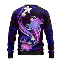 Galaxy Polynesian Pattern With Tropical Flowers Ugly Christmas Sweater LT05 - Polynesian Pride
