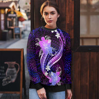 Galaxy Polynesian Pattern With Tropical Flowers Ugly Christmas Sweater LT05 - Polynesian Pride