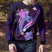 Galaxy Polynesian Pattern With Tropical Flowers Ugly Christmas Sweater LT05 - Polynesian Pride