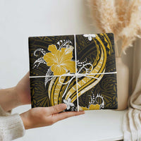 Gold Polynesian Pattern With Tropical Flowers Wrapping Paper LT05 - Polynesian Pride