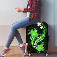 Green Polynesian Pattern With Tropical Flowers Luggage Cover LT05 - Polynesian Pride