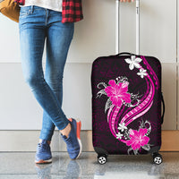 Pink Polynesian Pattern With Tropical Flowers Luggage Cover LT05 - Polynesian Pride
