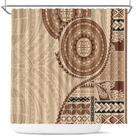 Samoa Siapo Pattern Simple Style Shower Curtain LT05 Brown - Polynesian Pride