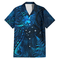 New Zealand Matariki Family Matching Mermaid Dress and Hawaiian Shirt Maori New Year LT05 Dad's Shirt - Short Sleeve Blue - Polynesian Pride