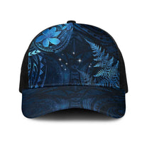 New Zealand Matariki Mesh Trucker Cap Maori New Year LT05 One Size Black Blue - Polynesian Pride