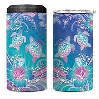 Polynesia Sea Turtle Couple 4 in 1 Can Cooler Tumbler Love Is Life LT05 One Size: 16 oz Blue - Polynesian Pride