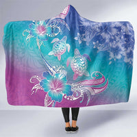 Polynesia Sea Turtle Couple Hooded Blanket Love Is Life LT05 One Size Blue - Polynesian Pride