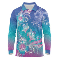 Polynesia Sea Turtle Couple Long Sleeve Polo Shirt Love Is Life