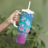 Polynesia Sea Turtle Couple Tumbler With Handle Love Is Life LT05 - Polynesian Pride