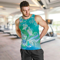 Polynesia Sea Turtle Couple Men Tank Top I Am Turtley In Love With You LT05 Turquoise - Polynesian Pride