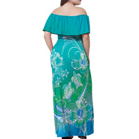 Polynesia Sea Turtle Couple Off Shoulder Maxi Dress I Am Turtley In Love With You LT05 - Polynesian Pride