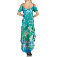 Polynesia Sea Turtle Couple Summer Maxi Dress I Am Turtley In Love With You LT05 - Polynesian Pride