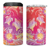 Polynesia Sea Turtle Couple 4 in 1 Can Cooler Tumbler One Soul One Love LT05 One Size: 16 oz Red - Polynesian Pride