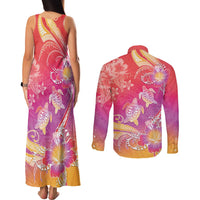 Polynesia Sea Turtle Couple Couples Matching Tank Maxi Dress and Long Sleeve Button Shirt One Soul One Love LT05 - Polynesian Pride