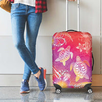 Polynesia Sea Turtle Couple Luggage Cover One Soul One Love