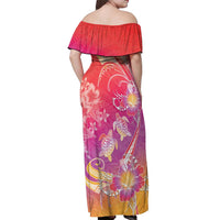 Polynesia Sea Turtle Couple Off Shoulder Maxi Dress One Soul One Love LT05 - Polynesian Pride