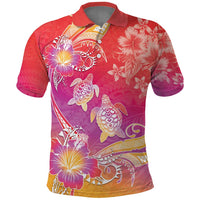 Polynesia Sea Turtle Couple Polo Shirt One Soul One Love