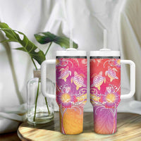 Polynesia Sea Turtle Couple Tumbler With Handle One Soul One Love LT05 - Polynesian Pride