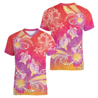 Polynesia Sea Turtle Couple Women V-Neck T-Shirt One Soul One Love LT05 - Polynesian Pride
