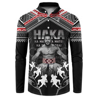 New Zealand Aotearoa Button Sweatshirt Traditional Kapa Haka LT05 Black - Polynesian Pride