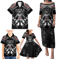 New Zealand Aotearoa Family Matching Puletasi and Hawaiian Shirt Traditional Kapa Haka