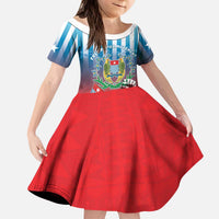 Personalised Free West Papua Kid Short Sleeve Dress One People One Soul Unique Style LT05 KID Blue - Polynesian Pride