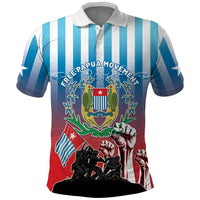 Personalised Free West Papua Polo Shirt One People One Soul Unique Style LT05 Blue - Polynesian Pride