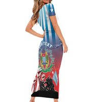 Personalised Free West Papua Short Sleeve Bodycon Dress One People One Soul Unique Style LT05 - Polynesian Pride