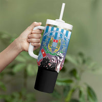 Personalised Free West Papua Tumbler With Handle One People One Soul Unique Style - Polynesian Pride