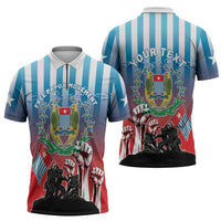 Personalised Free West Papua Zipper Polo Shirt One People One Soul Unique Style LT05 - Polynesian Pride
