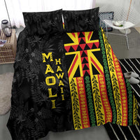 Hawaii Maoli Spirit Bedding Set Kakau Pattern With Flower Lei LT05 - Polynesian Pride