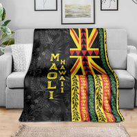 Hawaii Maoli Spirit Blanket Kakau Pattern With Flower Lei - Polynesian Pride