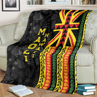 Hawaii Maoli Spirit Blanket Kakau Pattern With Flower Lei - Polynesian Pride