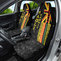 Hawaii Maoli Spirit Car Seat Cover Kakau Pattern With Flower Lei - Polynesian Pride