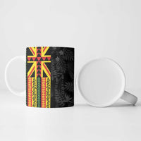 Hawaii Maoli Spirit Ceramic Mug Kakau Pattern With Flower Lei LT05 - Polynesian Pride