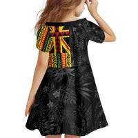 Hawaii Maoli Spirit Family Matching Short Sleeve Bodycon Dress and Hawaiian Shirt Kakau Pattern With Flower Lei - Polynesian Pride