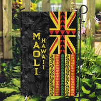 Hawaii Maoli Spirit Garden Flag Kakau Pattern With Flower Lei - Polynesian Pride
