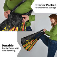 Hawaii Maoli Spirit Grocery Bag Kakau Pattern With Flower Lei - Polynesian Pride