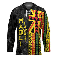 Hawaii Maoli Spirit Hockey Jersey Kakau Pattern With Flower Lei - Polynesian Pride